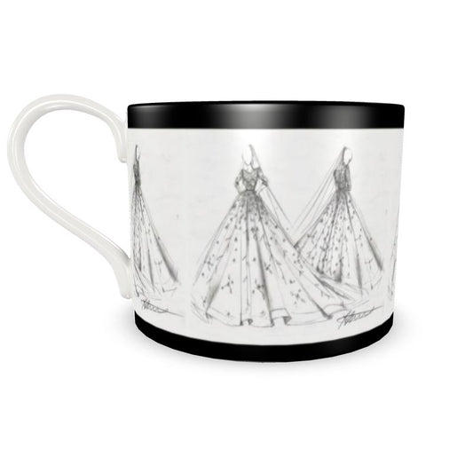 Pencil Bridal Sketch - Cup and Saucer