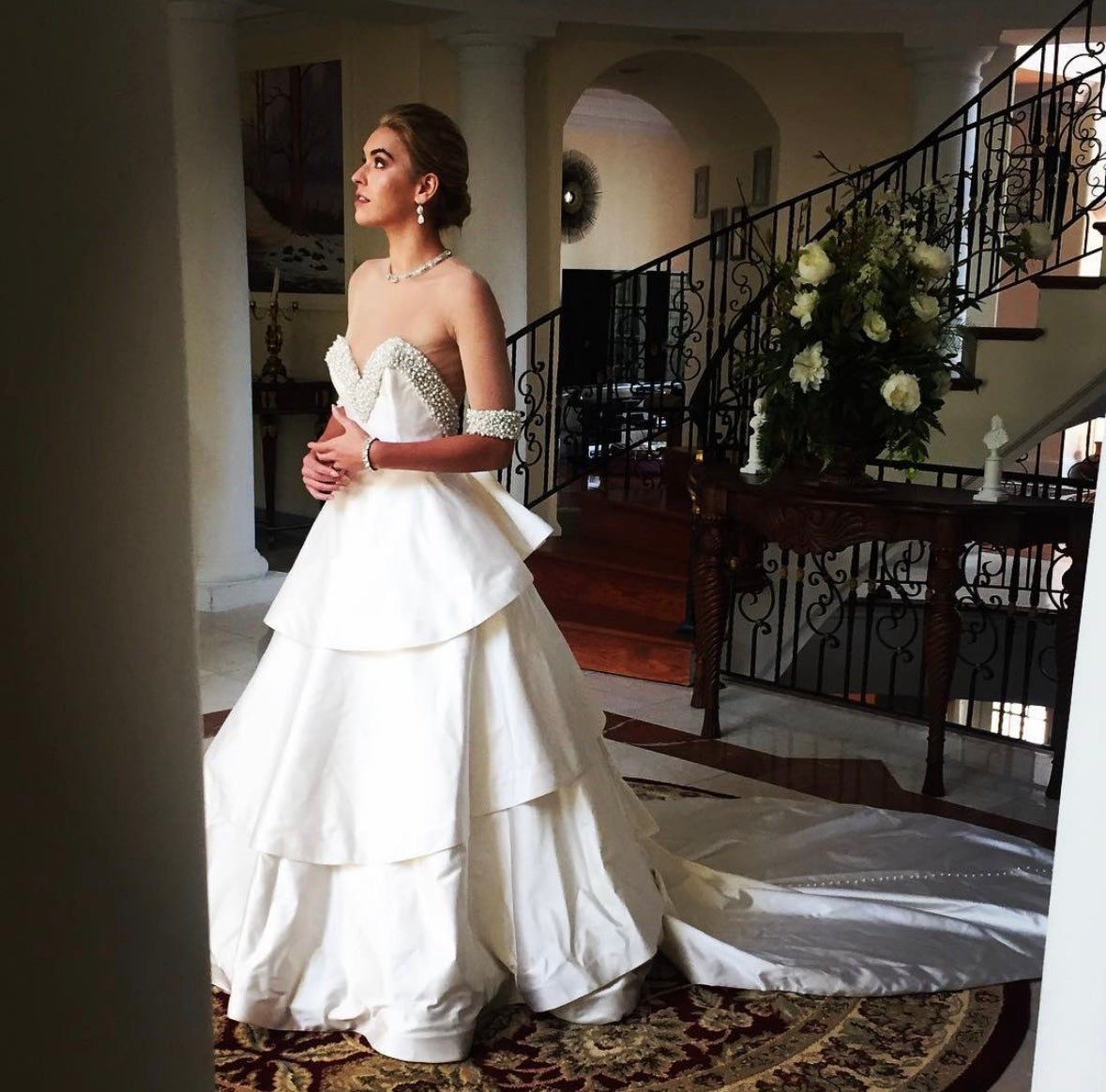 SATIN PEARL WEDDING GOWN