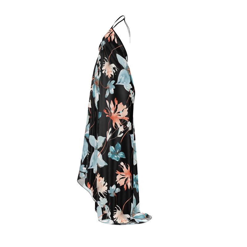 Nuit Florale, Halterneck Backless Dress