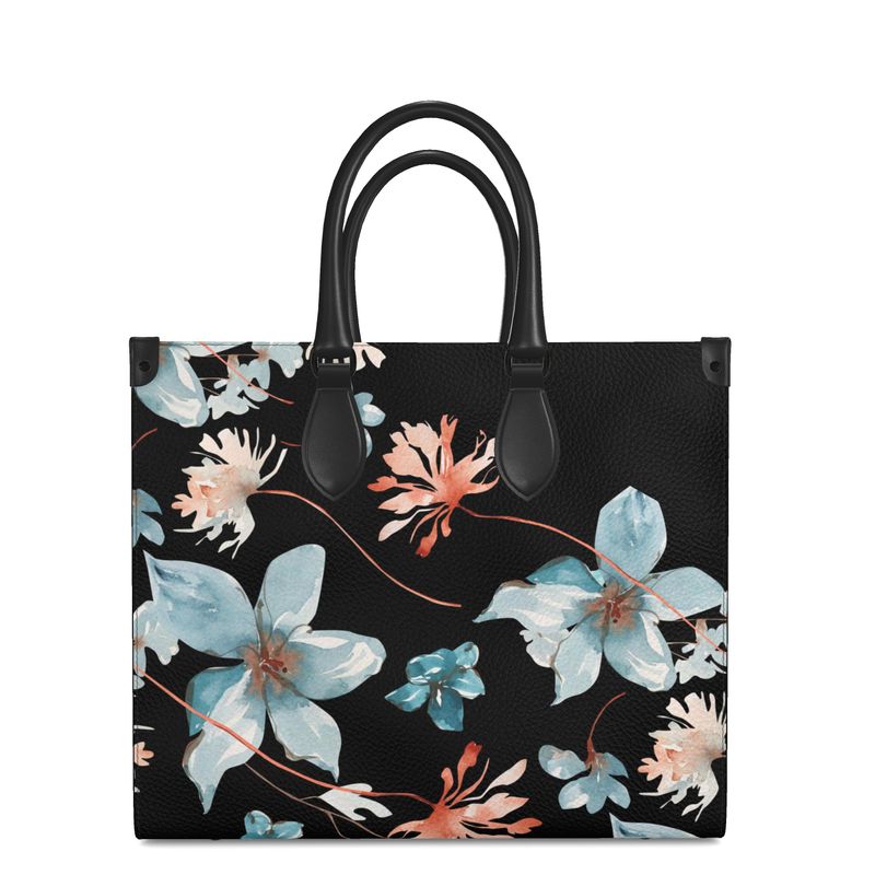 Nuit Florale, Leather Shopper Bag