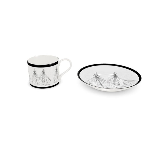 Pencil Bridal Sketch - Cup and Saucer