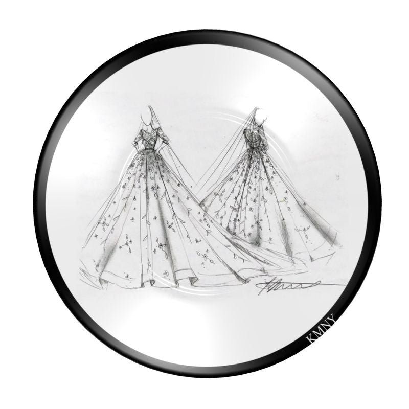 Pencil Bridal Sketch - Cup and Saucer