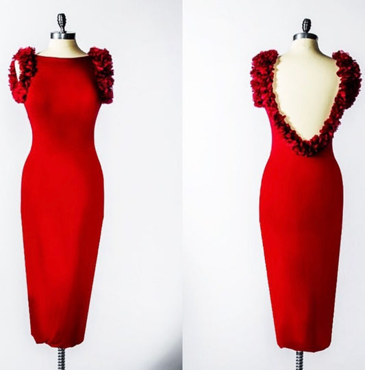 RED ROSE COCKTAIL DRESS