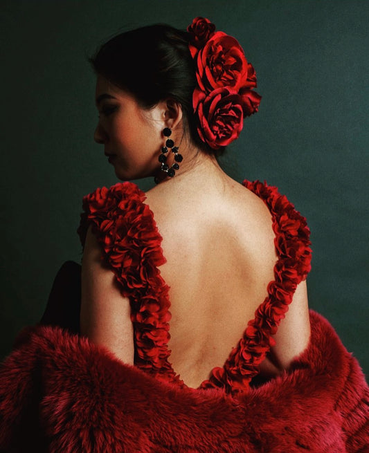 RED ROSE COCKTAIL DRESS