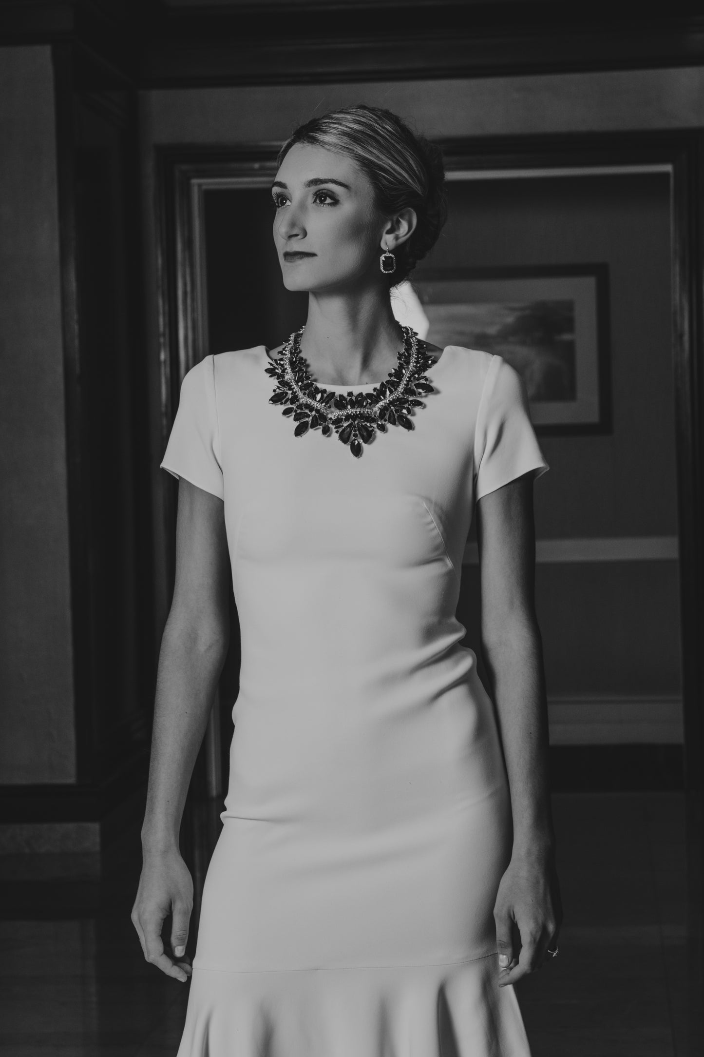 THE DARLING LADY - CREPE COCKTAIL WITH PEPLUM DETAIL